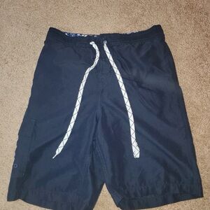Merona Dark Blue Board Shorts with White Drawstring
